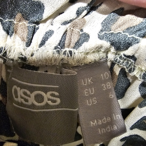 3/$25 ASOS Leopard Print Button Down Poof Sleeve Mini Dress size 6 - Picture 2 of 9